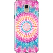MONOFLEX Samsung Galaxy J6 Uyumlu Rengarenk Mandala Desenli Şeffaf Telefon Kılıfı