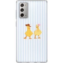 MONOFLEX Samsung Galaxy Note 20 Uyumlu Ördekler Desenli Şeffaf Telefon Kılıfı