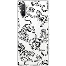 MONOFLEX Samsung Galaxy Note 10 Uyumlu Leopar Desenli Şeffaf Telefon Kılıfı