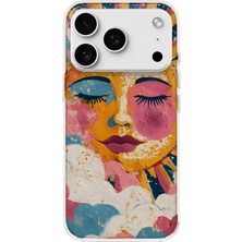 MONOFLEX iPhone 18 Pro Max Uyumlu Pastel Yağlı Boya Güneş Yüzü Desenli Şeffaf Telefon Kılıfı