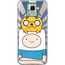 MONOFLEX Samsung Galaxy J6 Uyumlu Adventure Time Desenli Şeffaf Telefon Kılıfı