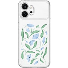 MONOFLEX Honor 600 Uyumlu Çiçek Desenli Şeffaf Telefon Kılıfı