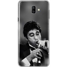 MONOFLEX Samsung Galaxy J6 Plus Uyumlu Sinema Portresi Desenli Şeffaf Telefon Kılıfı
