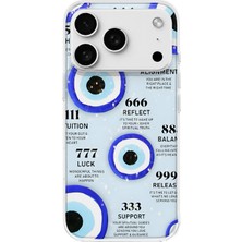 MONOFLEX iPhone 18 Pro Max Uyumlu Nazar Melek Sayıları Desenli Şeffaf Telefon Kılıfı