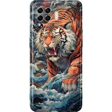 MONOFLEX Oppo Reno 5 Lite Uyumlu Kaplan Desenli Şeffaf Telefon Kılıfı