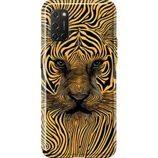 MONOFLEX Oppo A52/72/92 Uyumlu Kaplan Yüzü Desenli Şeffaf Telefon Kılıfı