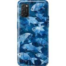 MONOFLEX Oppo A52/72/92 Uyumlu Balık Sürüsü Desenli Şeffaf Telefon Kılıfı