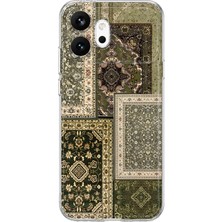MONOFLEX Honor 600 Uyumlu Vintage Halı Deseni Desenli Şeffaf Telefon Kılıfı