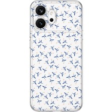 MONOFLEX Honor 600 Uyumlu Beyaz Papatya Desenli Şeffaf Telefon Kılıfı