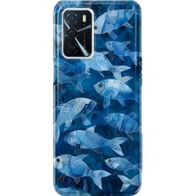 MONOFLEX Oppo A16/A55 Uyumlu Balık Sürüsü Desenli Şeffaf Telefon Kılıfı