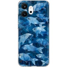 MONOFLEX Honor 600 Uyumlu Balık Sürüsü Desenli Şeffaf Telefon Kılıfı