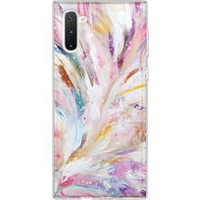 MONOFLEX Samsung Galaxy Note 10 Uyumlu Fırça Darbeleri Desenli Şeffaf Telefon Kılıfı