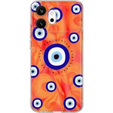 MONOFLEX Honor 600 Uyumlu Nazar Boncuğu Desenli Şeffaf Telefon Kılıfı