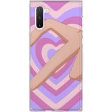 MONOFLEX Samsung Galaxy Note 10 Uyumlu Kalp Desenli Şeffaf Telefon Kılıfı