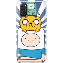 MONOFLEX Oppo A52/72/92 Uyumlu Adventure Time Desenli Şeffaf Telefon Kılıfı