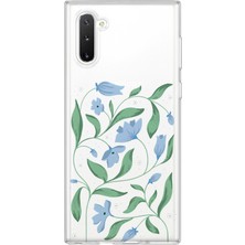 MONOFLEX Samsung Galaxy Note 10 Uyumlu Çiçek Desenli Şeffaf Telefon Kılıfı