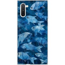 MONOFLEX Samsung Galaxy Note 10 Uyumlu Balık Sürüsü Desenli Şeffaf Telefon Kılıfı