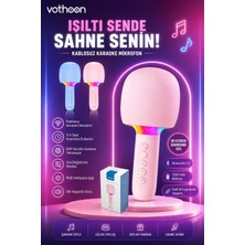 Pileli Store Çocuk ve Yetişkin Karaoke Mikrofonu Kablosuz Rgb Ambiyans Işığı Ses Değiştirme Modlu Hoparl�