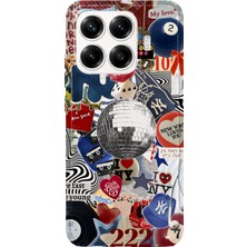 MONOFLEX Xiaomi 17T Pro Uyumlu Vintage Kolaj Desenli Şeffaf Telefon Kılıfı