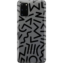 MONOFLEX Samsung Galaxy S20 Plus Uyumlu Şekiller Desenli Şeffaf Telefon Kılıfı