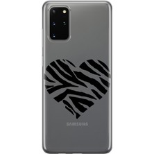 MONOFLEX Samsung Galaxy S20 Plus Uyumlu Kalp Desenli Şeffaf Telefon Kılıfı