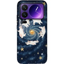 MONOFLEX Xiaomi 17 Pro Max Uyumlu Uçan Tavşanlar Desenli Şeffaf Telefon Kılıfı
