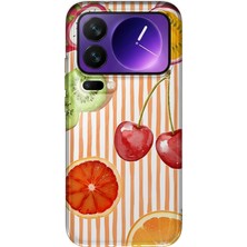 MONOFLEX Xiaomi 17 Pro Max Uyumlu Tropikal Meyveler Desenli Şeffaf Telefon Kılıfı