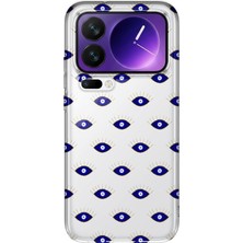 MONOFLEX Xiaomi 17 Pro Max Uyumlu Nazar Gözler Desenli Şeffaf Telefon Kılıfı