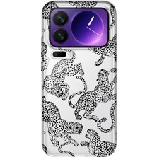 MONOFLEX Xiaomi 17 Pro Max Uyumlu Leopar Desenli Şeffaf Telefon Kılıfı