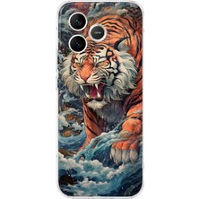 MONOFLEX Honor 600 Lite Uyumlu Kaplan Desenli Şeffaf Telefon Kılıfı