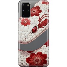 MONOFLEX Samsung Galaxy S20 Plus Uyumlu Yılan Desenli Şeffaf Telefon Kılıfı