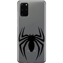 MONOFLEX Samsung Galaxy S20 Plus Uyumlu Örümcek Desenli Şeffaf Telefon Kılıfı