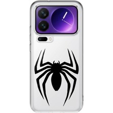 MONOFLEX Xiaomi 17 Pro Max Uyumlu Örümcek Desenli Şeffaf Telefon Kılıfı