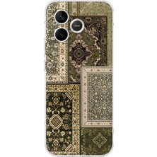 MONOFLEX Honor 600 Lite Uyumlu Vintage Halı Deseni Desenli Şeffaf Telefon Kılıfı