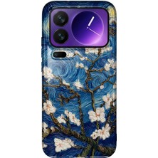 MONOFLEX Xiaomi 17 Pro Max Uyumlu Van Gogh Badem Çiçeği Yıldızlı Gece Desenli Şeffaf Telefon Kılıfı