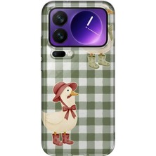 MONOFLEX Xiaomi 17 Pro Max Uyumlu Çizmeli Kaz Ikilisi Desenli Şeffaf Telefon Kılıfı