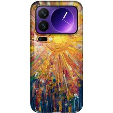 MONOFLEX Xiaomi 17 Pro Uyumlu Yağlı Boya Parlak Güneş Desenli Şeffaf Telefon Kılıfı