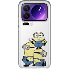 MONOFLEX Xiaomi 17 Pro Max Uyumlu Minions Desenli Şeffaf Telefon Kılıfı