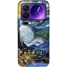 MONOFLEX Xiaomi 17 Pro Max Uyumlu Van Gogh Yıldızlı Gece Desenli Şeffaf Telefon Kılıfı
