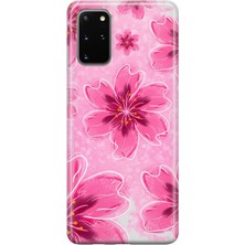 MONOFLEX Samsung Galaxy S20 Plus Uyumlu Sakura Kiraz Çiçeği Desenli Şeffaf Telefon Kılıfı