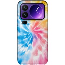 MONOFLEX Xiaomi 17 Pro Max Uyumlu Mavi Pembe Batik Desenli Şeffaf Telefon Kılıfı