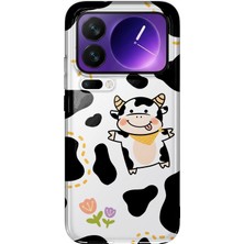 MONOFLEX Xiaomi 17 Pro Max Uyumlu Inek Desenli Şeffaf Telefon Kılıfı