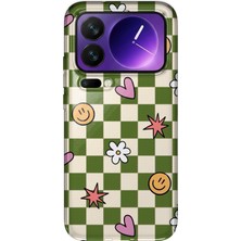 MONOFLEX Xiaomi 17 Pro Max Uyumlu Dama Kalp ve Papatya Desenli Şeffaf Telefon Kılıfı