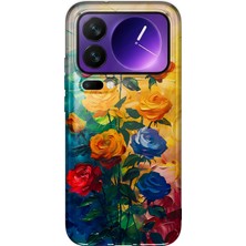 MONOFLEX Xiaomi 17 Pro Max Uyumlu Yağlı Boya Gül Buketi Desenli Şeffaf Telefon Kılıfı