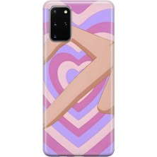 MONOFLEX Samsung Galaxy S20 Plus Uyumlu Kalp Desenli Şeffaf Telefon Kılıfı