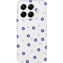 MONOFLEX Xiaomi 17T Pro Uyumlu Nazar Boncuğu ve Kalp Desenli Şeffaf Telefon Kılıfı