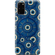 MONOFLEX Samsung Galaxy S20 Plus Uyumlu Nazar Boncuğu Desenli Şeffaf Telefon Kılıfı