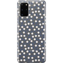MONOFLEX Samsung Galaxy S20 Plus Uyumlu Beyaz Papatya Desenli Şeffaf Telefon Kılıfı