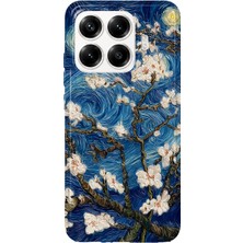 MONOFLEX Xiaomi 17T Uyumlu Van Gogh Badem Çiçeği Yıldızlı Gece Desenli Şeffaf Telefon Kılıfı