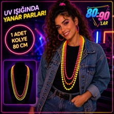 Pileli Store 80'ler 90'lar Uv Glow Parti Kolyesi 3'lü Set